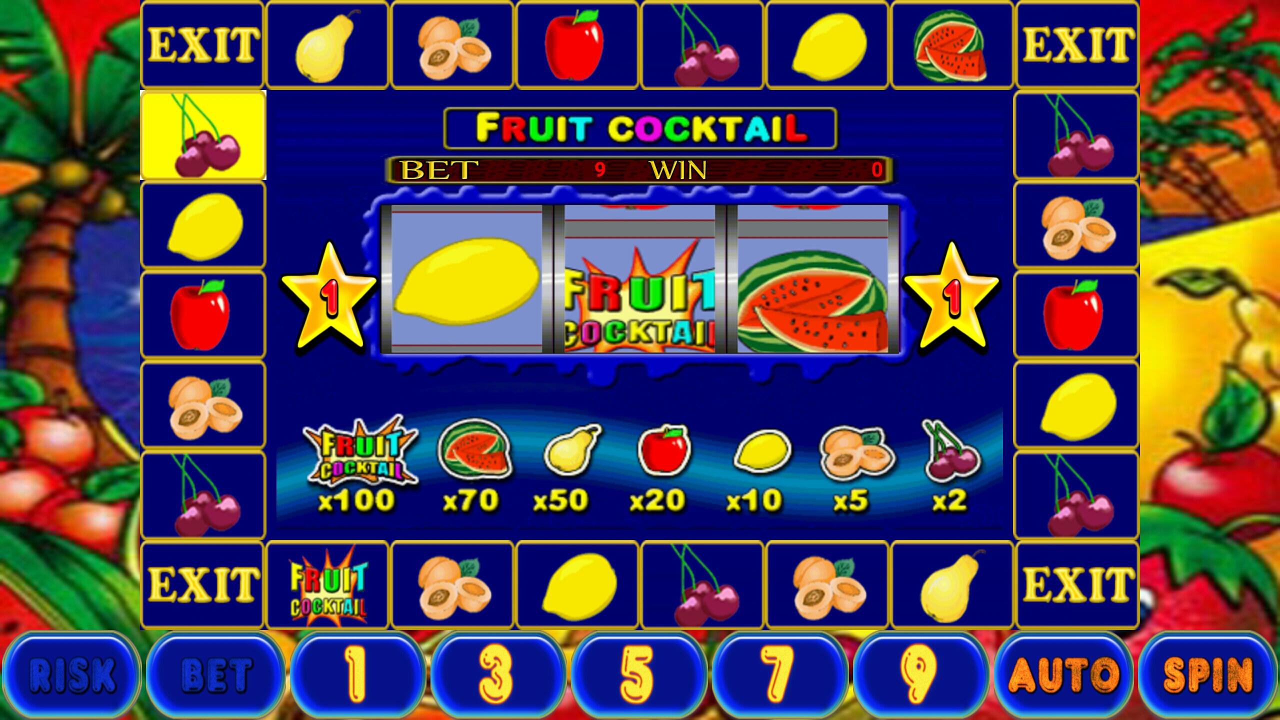Fruit Cocktail Фруктовый коктейль слот Novomatic